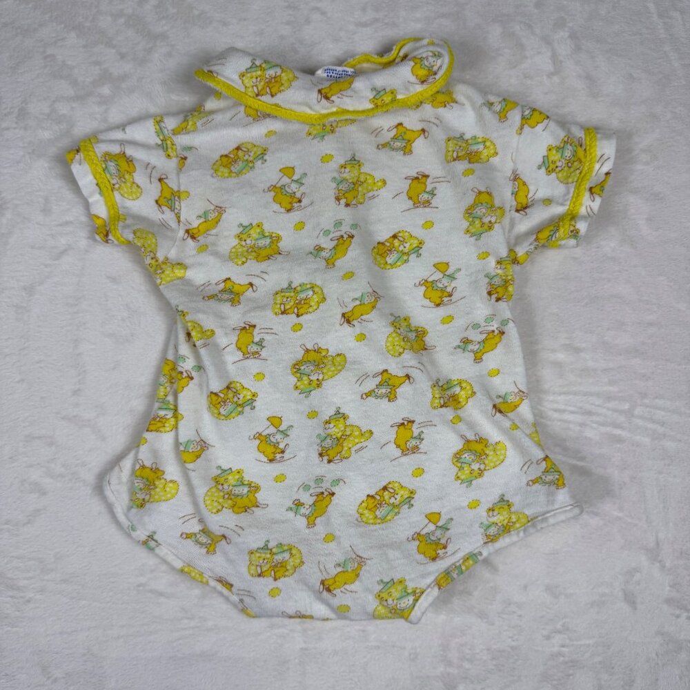 Vintage Carters Infant Baby Yellow Clown One Piece Outfit 0-3 Months - Picture 4 of 7